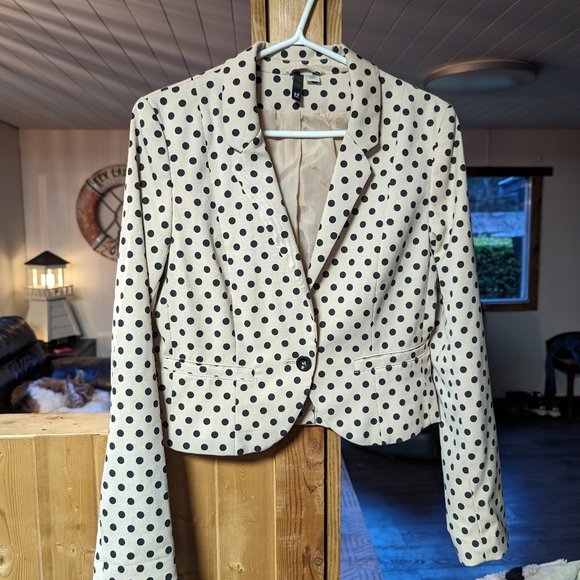 H&M | Cream Cropped Polkadot Blazer - Picture 1 of 5